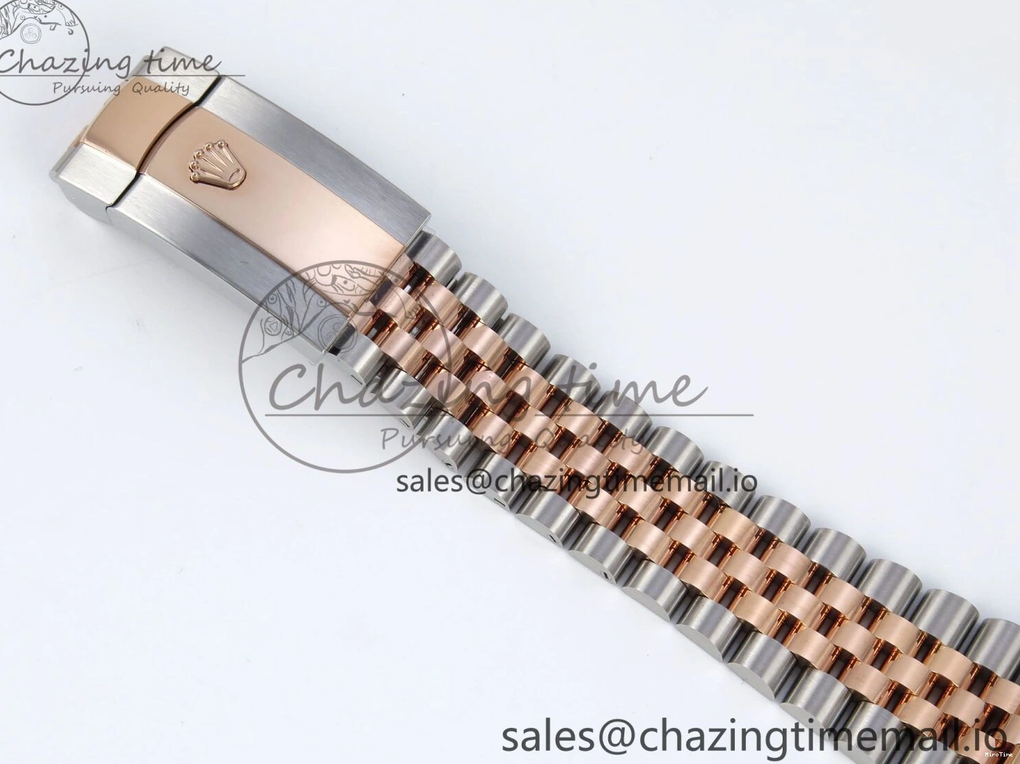 MiroTime 0204 SmoothTexture DateJust 36 126231 EWEF Best Edition Brown Dial Stick Marker on SS RG Jubilee Bracelet A 592